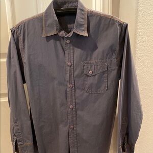 Gray Casual DB Cooper Button Down Shirt with Relaxed Fit